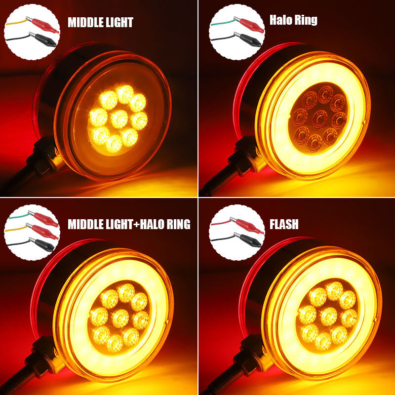 2X RedAmber LED Double Face Fender Marker Lights Turn Signal Semi Truck Trailer