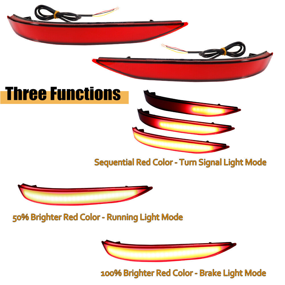 Red lens rear bumper reflector turn signal lights applicable to 2018-20 for Chevrolet Equinox