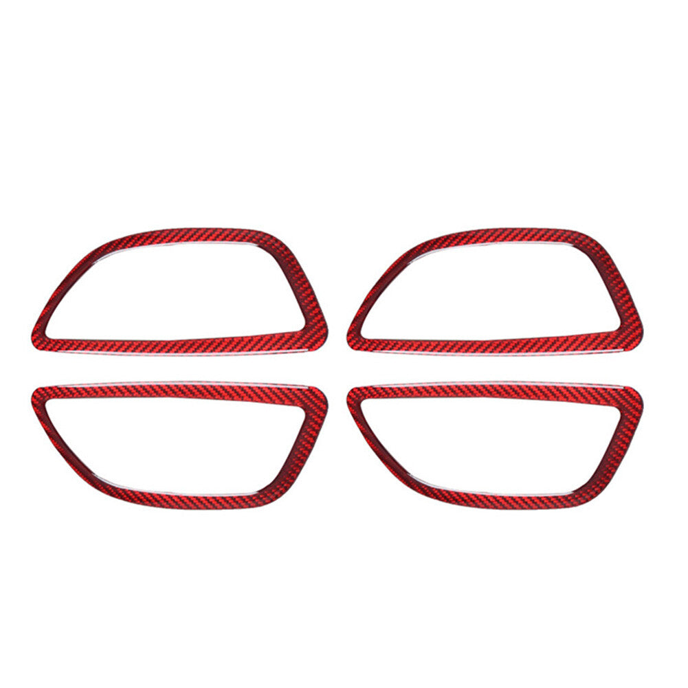 Red Carbon Fiber Door Handles Frame Cover Trim for BMW F10 5 Series 2011-2017