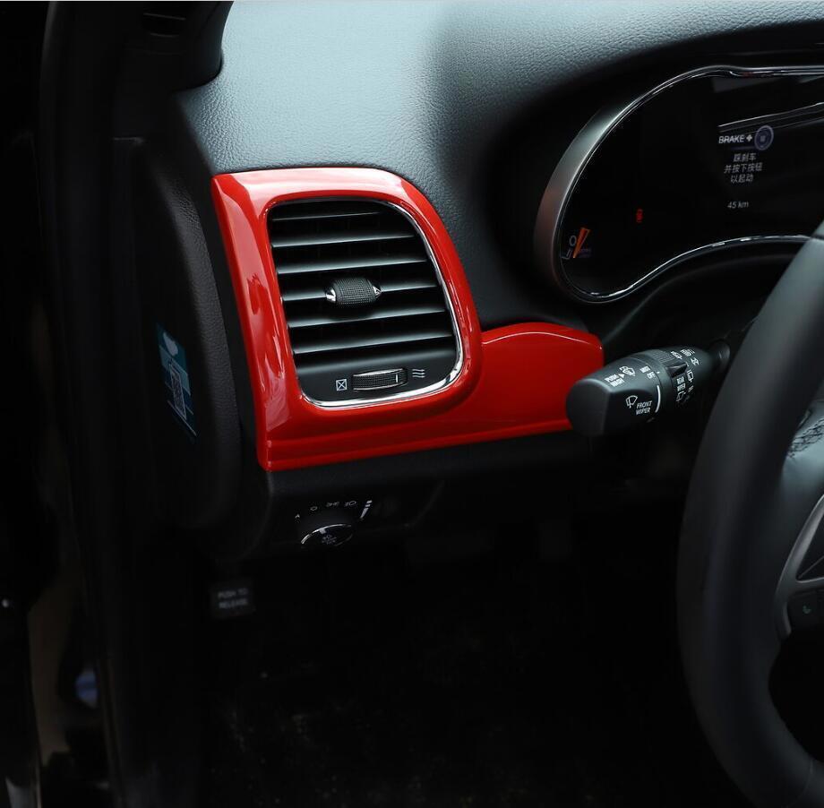 For 11-20 for Jeep Grand Cherokee ABS Red Interior Dashboard Air Vent Cover Trim 3x
