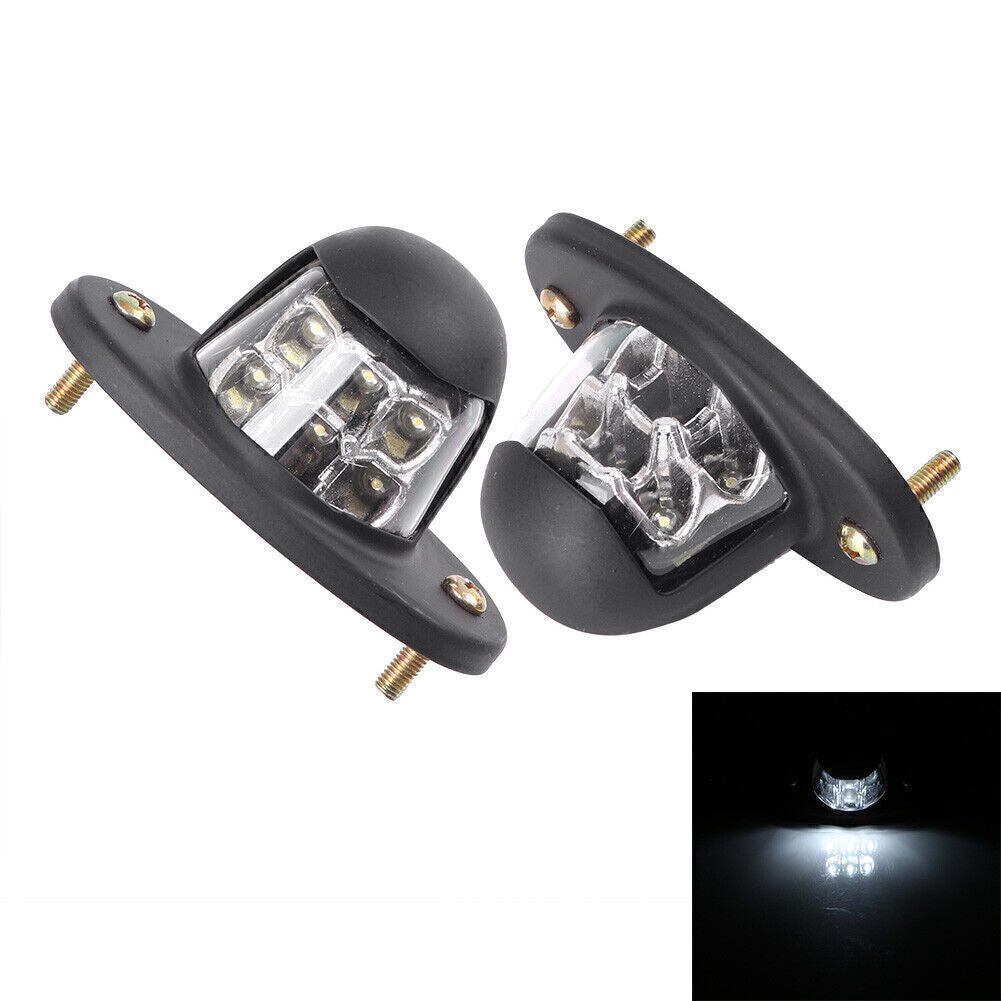 Universal White LED Truck License Plate Lights Car Door Lights Rear Tag Lamp