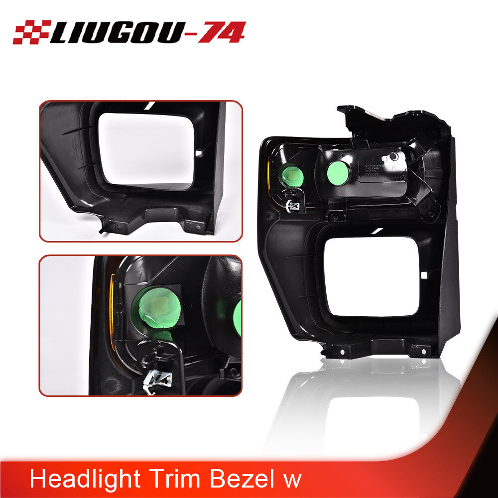 Suitable for Ford E150, E250, and E350 headlight trim bezels and parking turn signals.