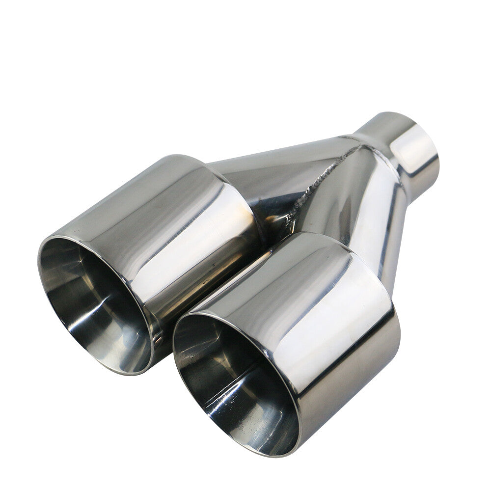 2.5'' ID 4''OD Universal Dual Exhaust Tip Straight Tips Double Wall Tip Sliver