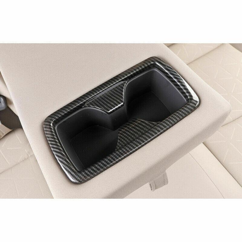 for Toyota RAV4 19-2024 Carbon Fiber ABS Rear row Water Cup Holder Cover Trim 1X