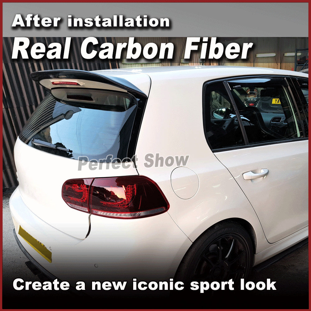 for Volkswagen for Golf 6 VI MK6 R20 GTI 10-13 REAL Carbon Rear Roof Spoiler Wing
