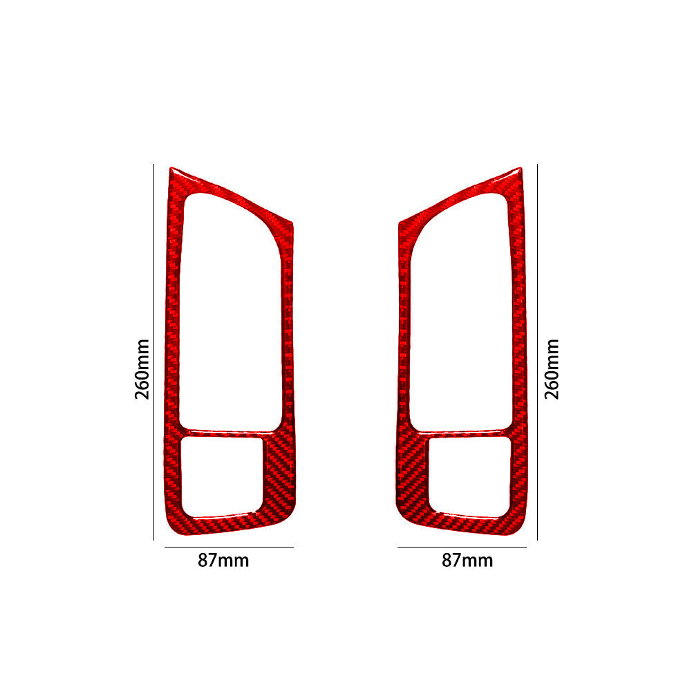 2x Red Carbon Fiber Front Door Handle Frame for Land Rover Discovery Sport 2015-2019