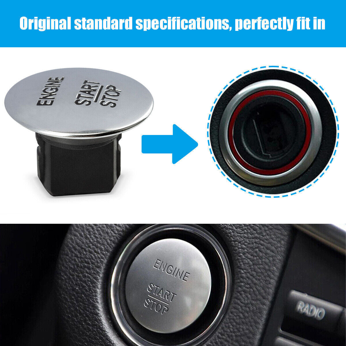 Start Stop Push Button Ignition Switch Keyless 2215450714 for Benz SLK200 SLK350