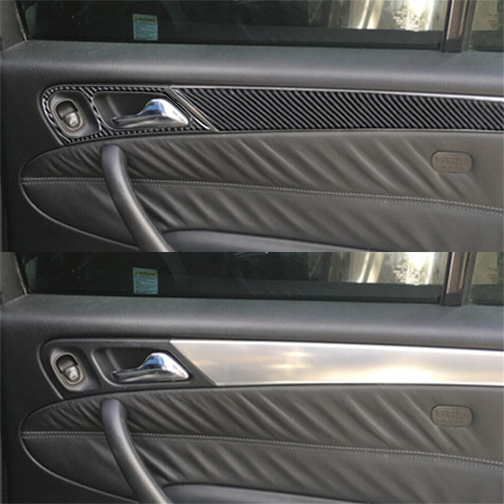 Carbon Fiber Interior Rear Door Handle Panel Cover for Benz C Class W203 2005-07