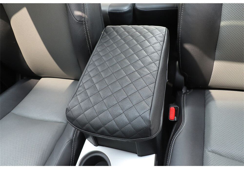 Black Center Console Armrest Cushion Pad Leather Cover For Toyot@ 4Runner 2017+