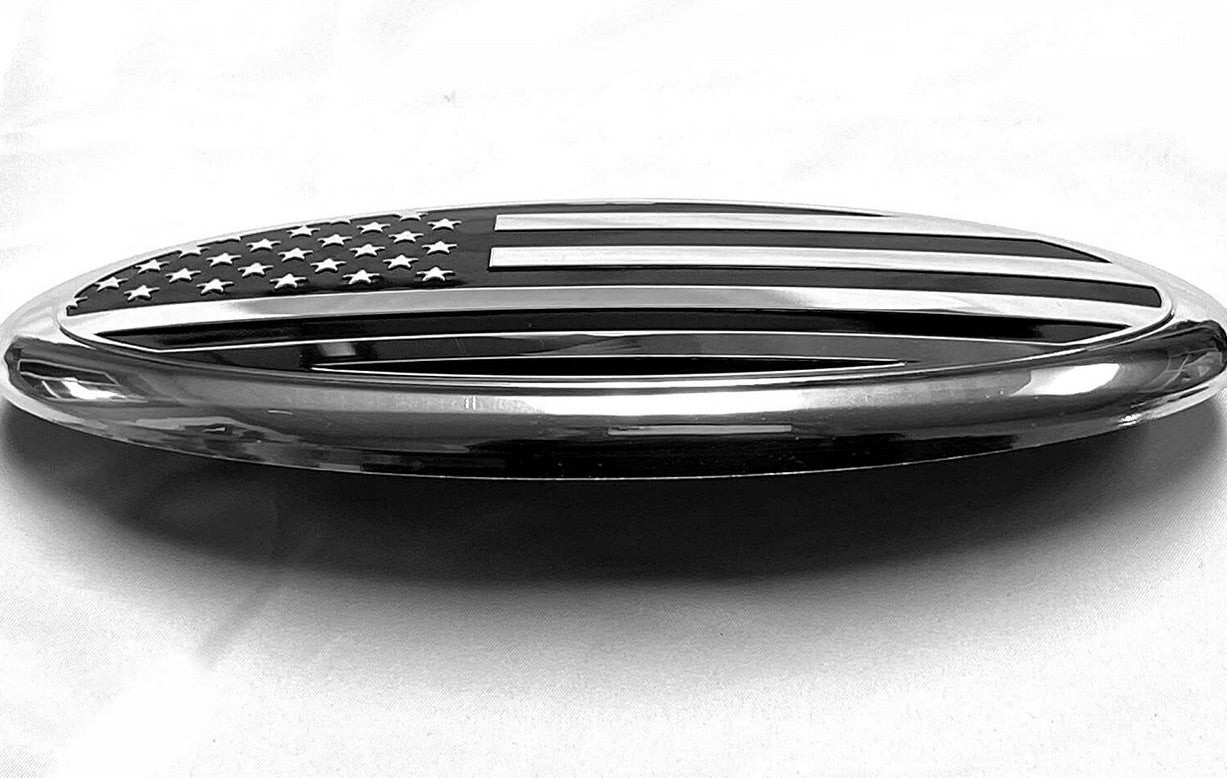 Car hood badge decals for ford F150 F250 F350 in chrome black.