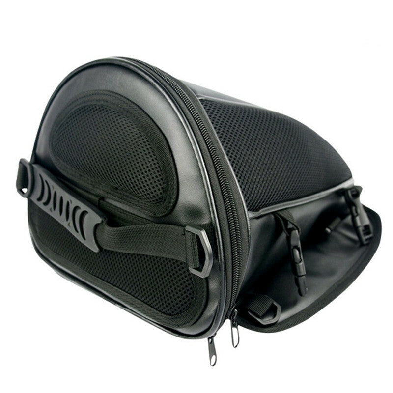Black Motorcycle Saddlebag Tail Bag Rear Back for Seat Sports Carry Storage Pack Bag