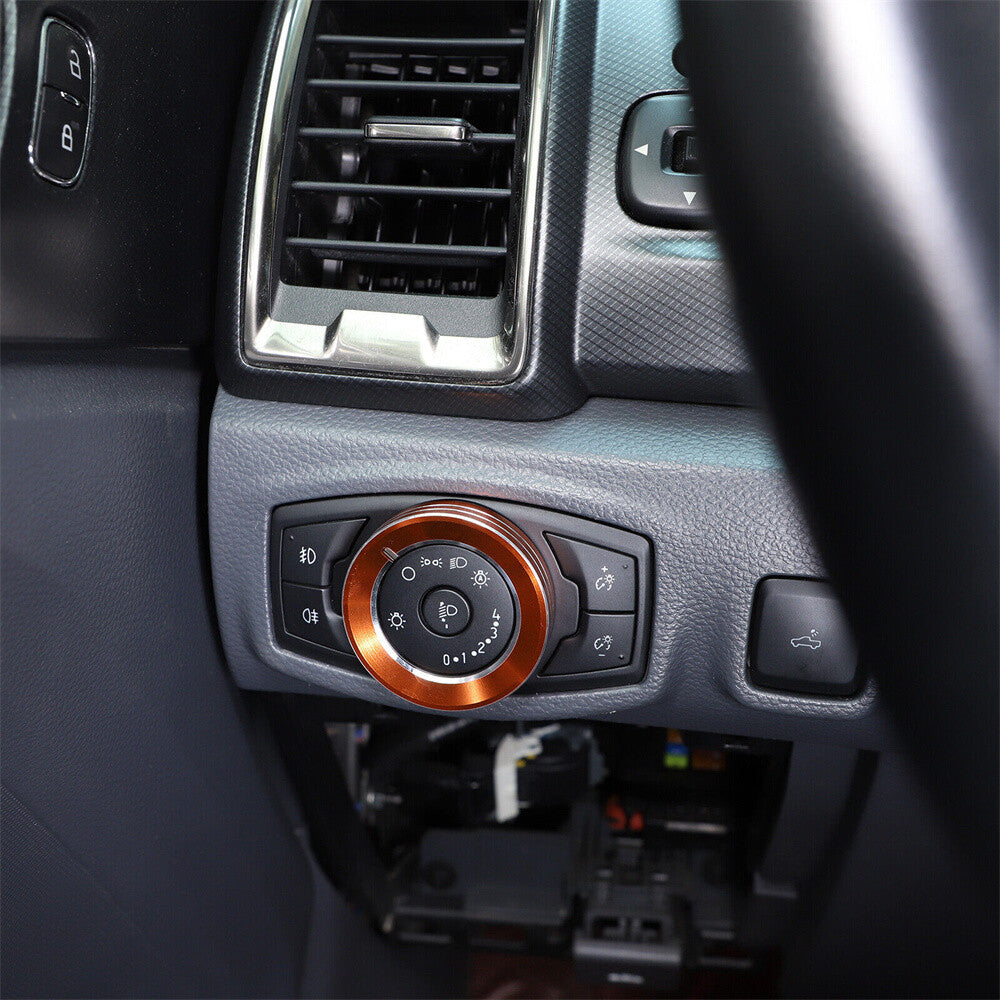 Orange Headlight Switch 4WD Four-wheel Drive Knob Trim for Ford Ranger 2015-21