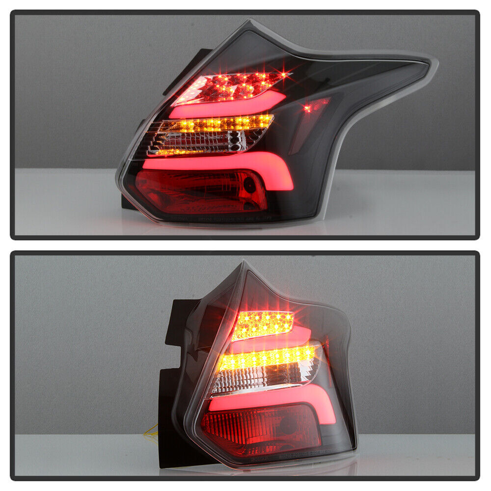For 12-14 for Ford Focus Hatchback Black LED Bar Brake Sequential Signal Tail Light