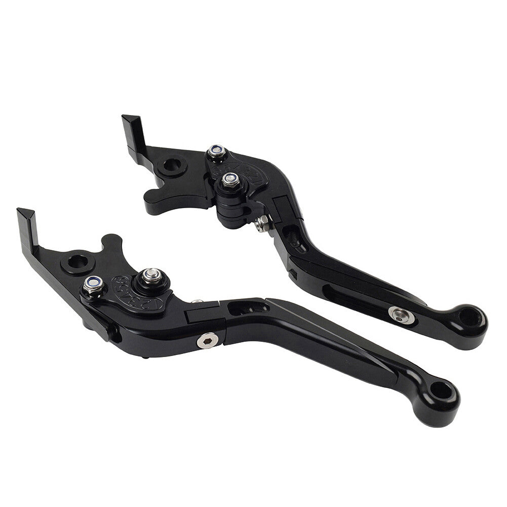 CNC Folding Extendable Brake Clutch Levers for Suzuki GSXR600 GSR750 Black