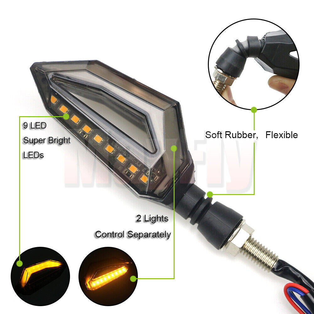 LED Turn Signals Blinker Light fit For 400 300 250R 500R 650R Z900 Z1000