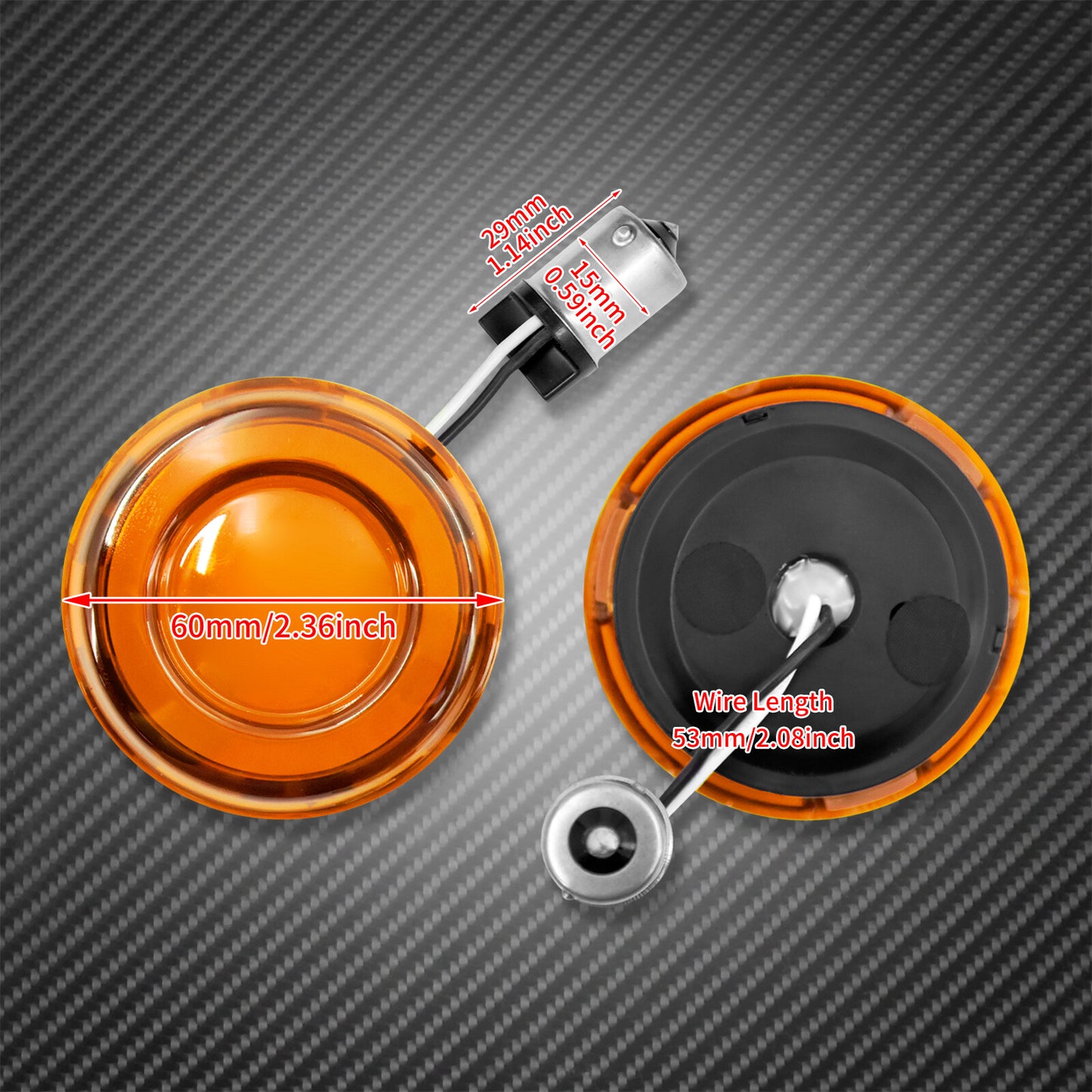 Orange 1156 Bullet Tracer LED Rear Turn Signal Fit for Harley Sportster Softail