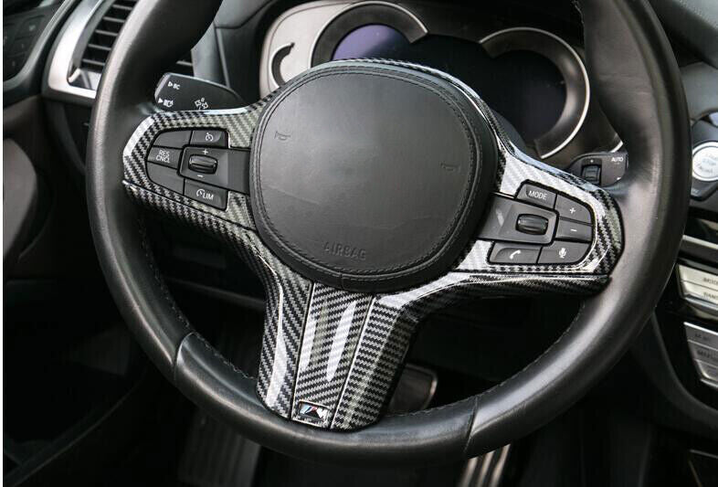 Fit for BMW X3 G01 2018-2021 Carbon Fiber Steering Wheel Frame Decor Cover Trim