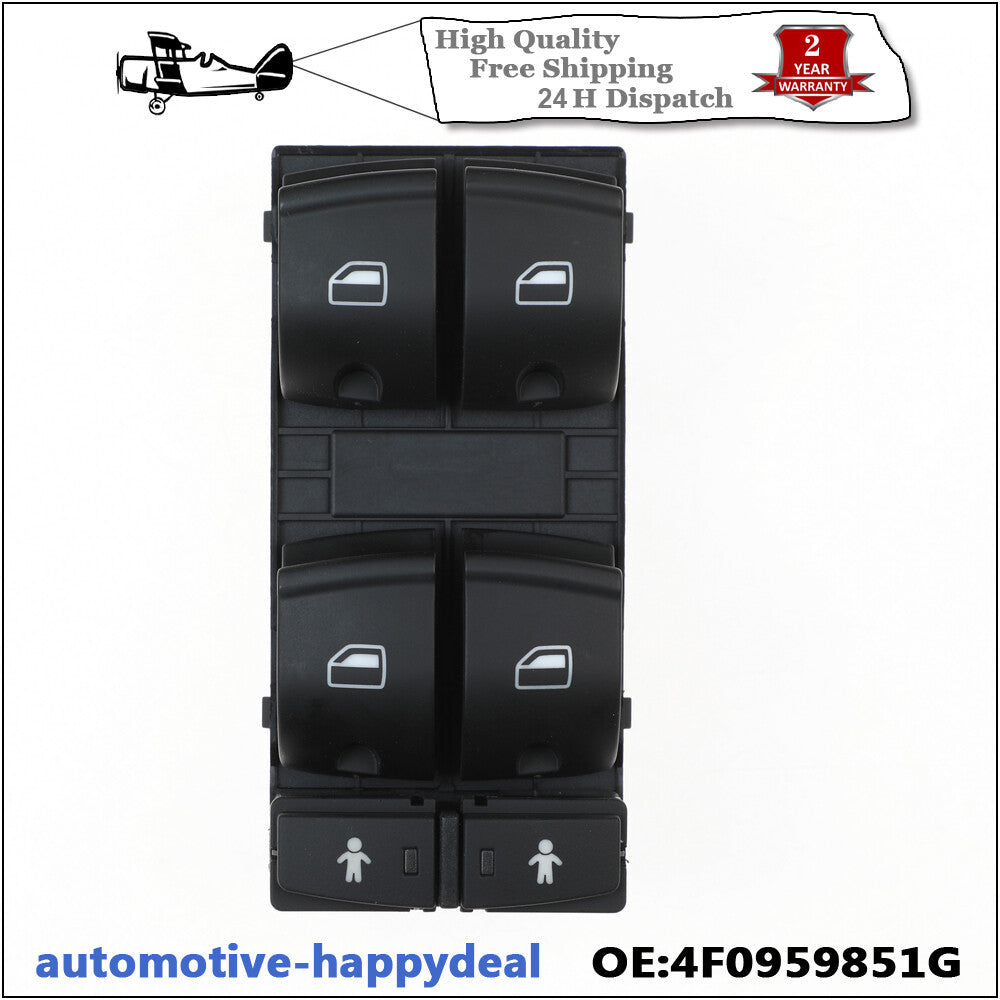 4F0959851G for AUDI A6 C6 Q7 2004-2011 DRIVER SIDE FRONT ELECTRIC WINDOW SWITCH