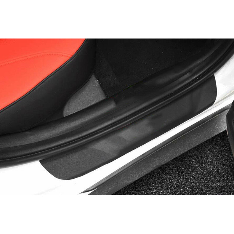 for Hyundai Sonata 2020-23 Black PU Door Sill Protector Scuff Plate Guards Trim