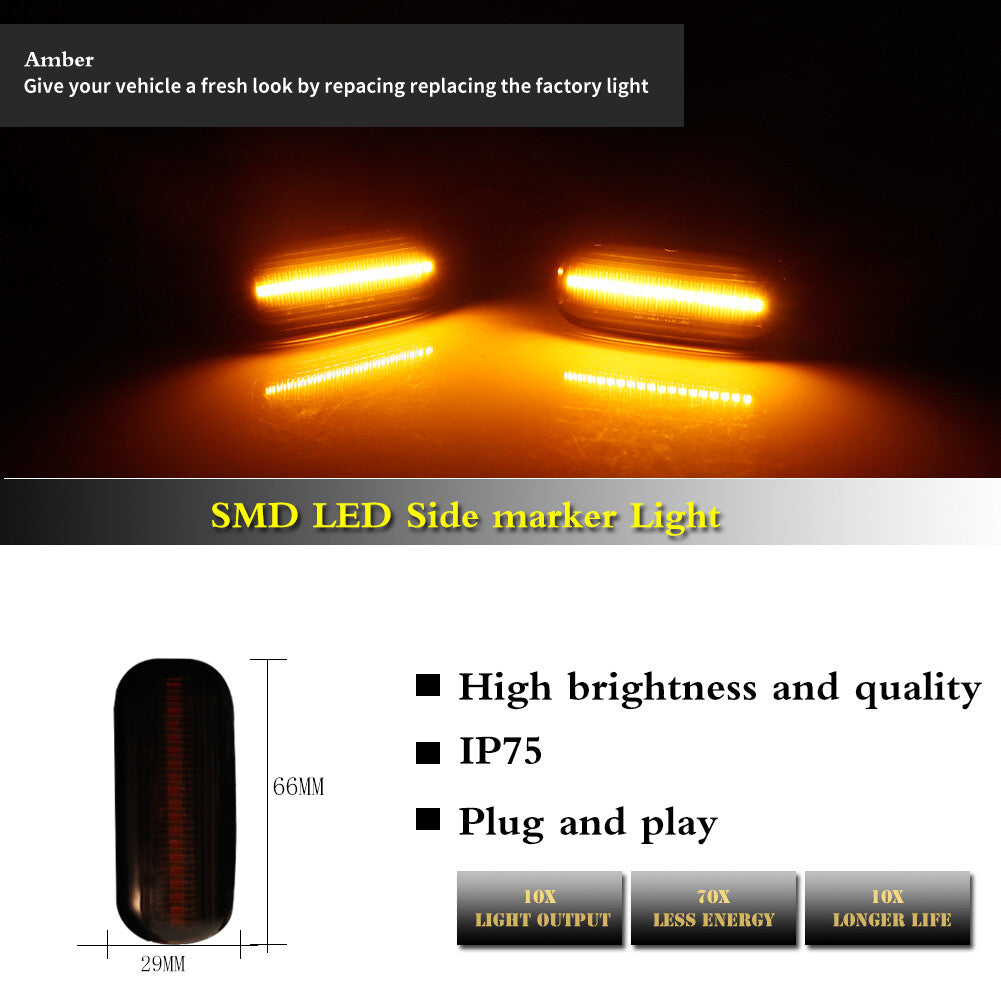 Smoked Lens Amber Full SMD LED Front Marker Light Kit for Audi for A4 for A6 for A8 TT