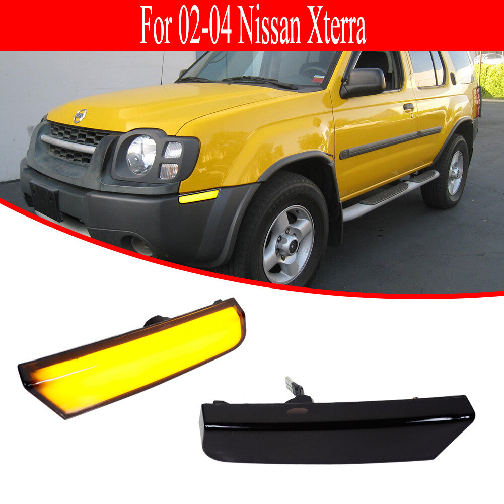 Smoked lens, amber LED front indicator light suitable for 02-04 for Nissan Xterra
