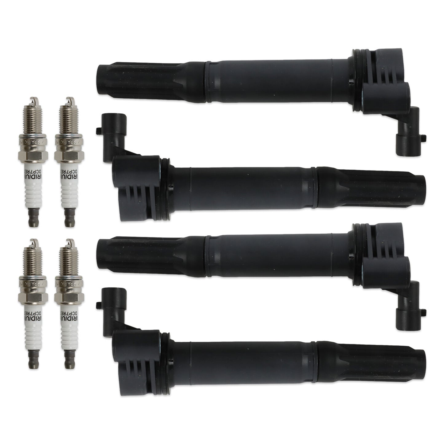 4pcs ignition coils+ 4pcs Iridium Spark Plugs for Fiat 500 2012-2017 UF649 97637