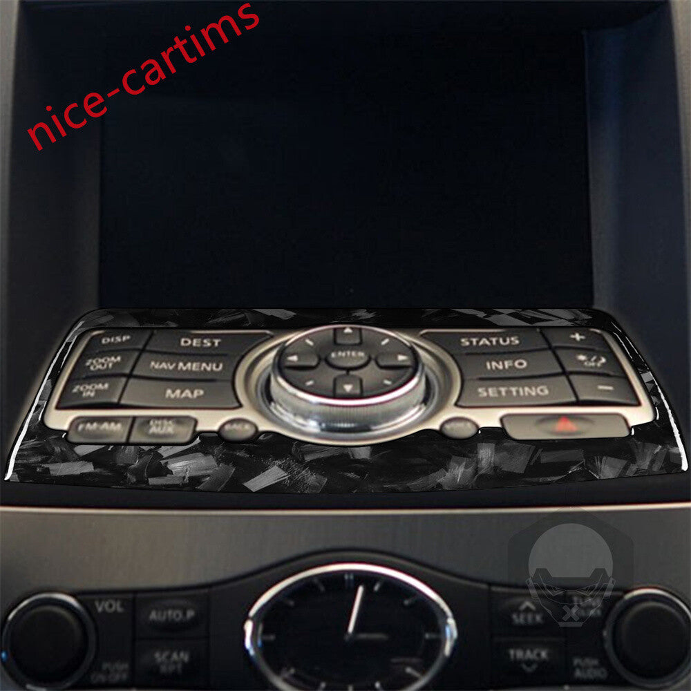 Forged Carbon Central Multimedia Panel Trim for Infiniti G37 2007-13 G35 G25 Q60