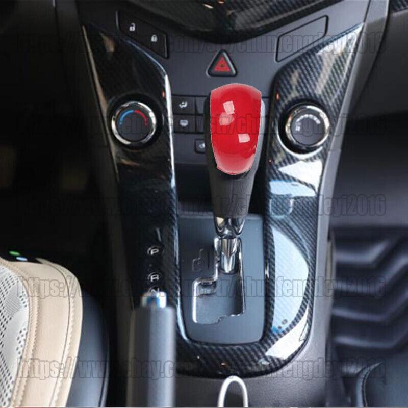 for Chevrolet for Cruze 2010-15 Red style Central Console Gear Shift Knob Cover Trim