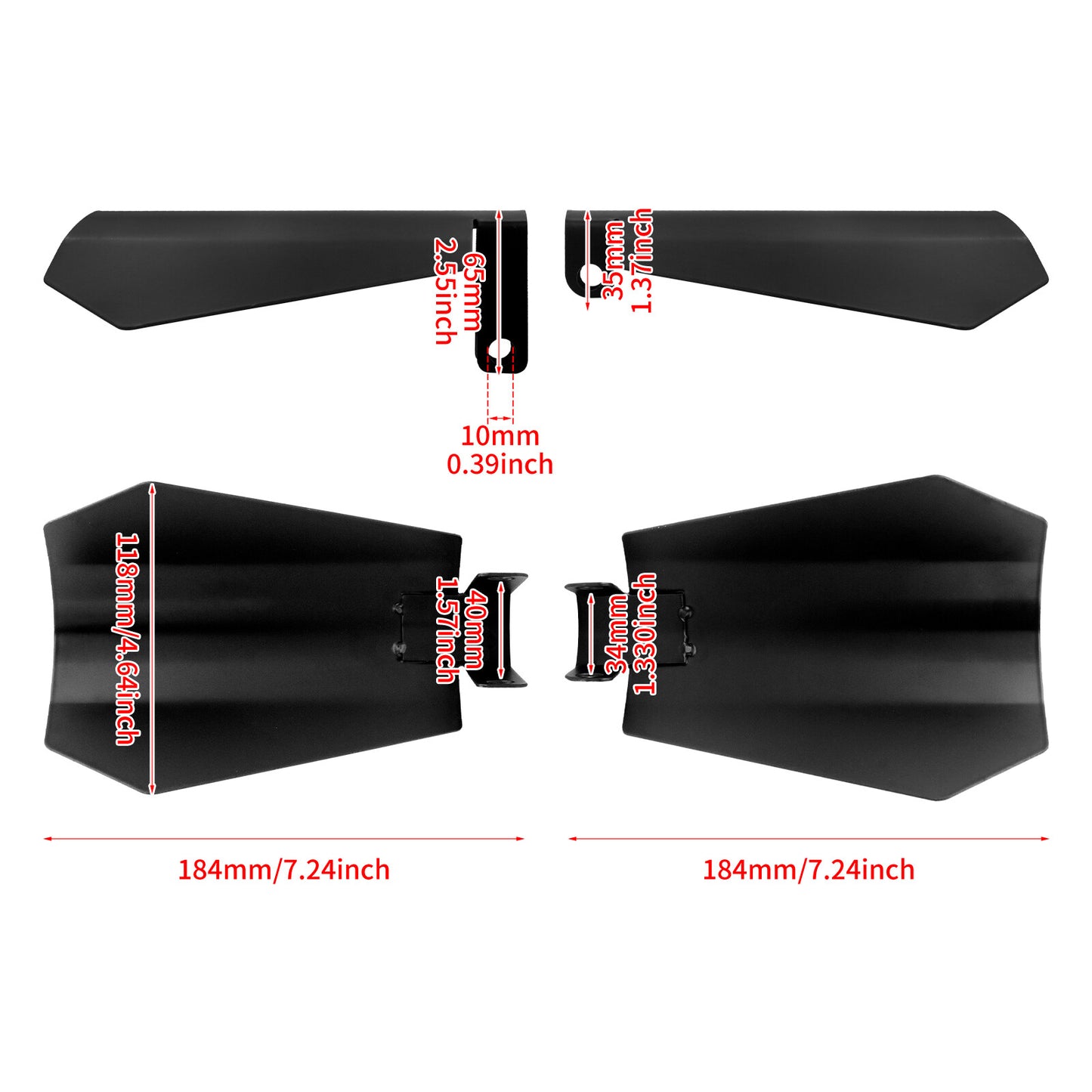 Matte Black Motor Handle Bar Hand Guards Protector Wind Deflector Shield Cover
