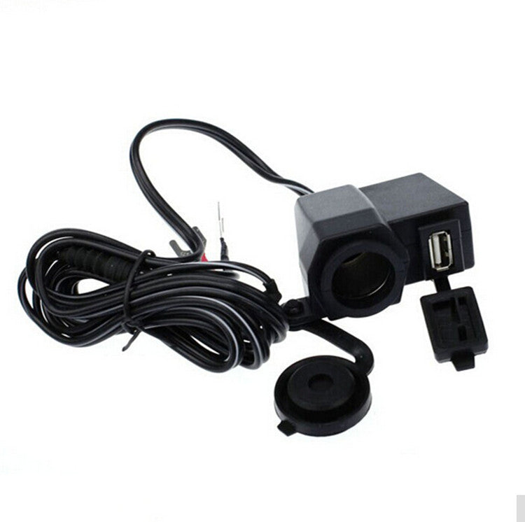 Motorcycle USB Outlet Socket Handlebar Waterproof Charger GPS Cigarette Lighter