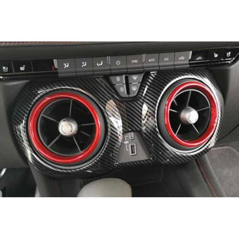 for Chevy Blazer 2019-22 Carbon Fiber Central Console Air Vent Outlet Cover Trim