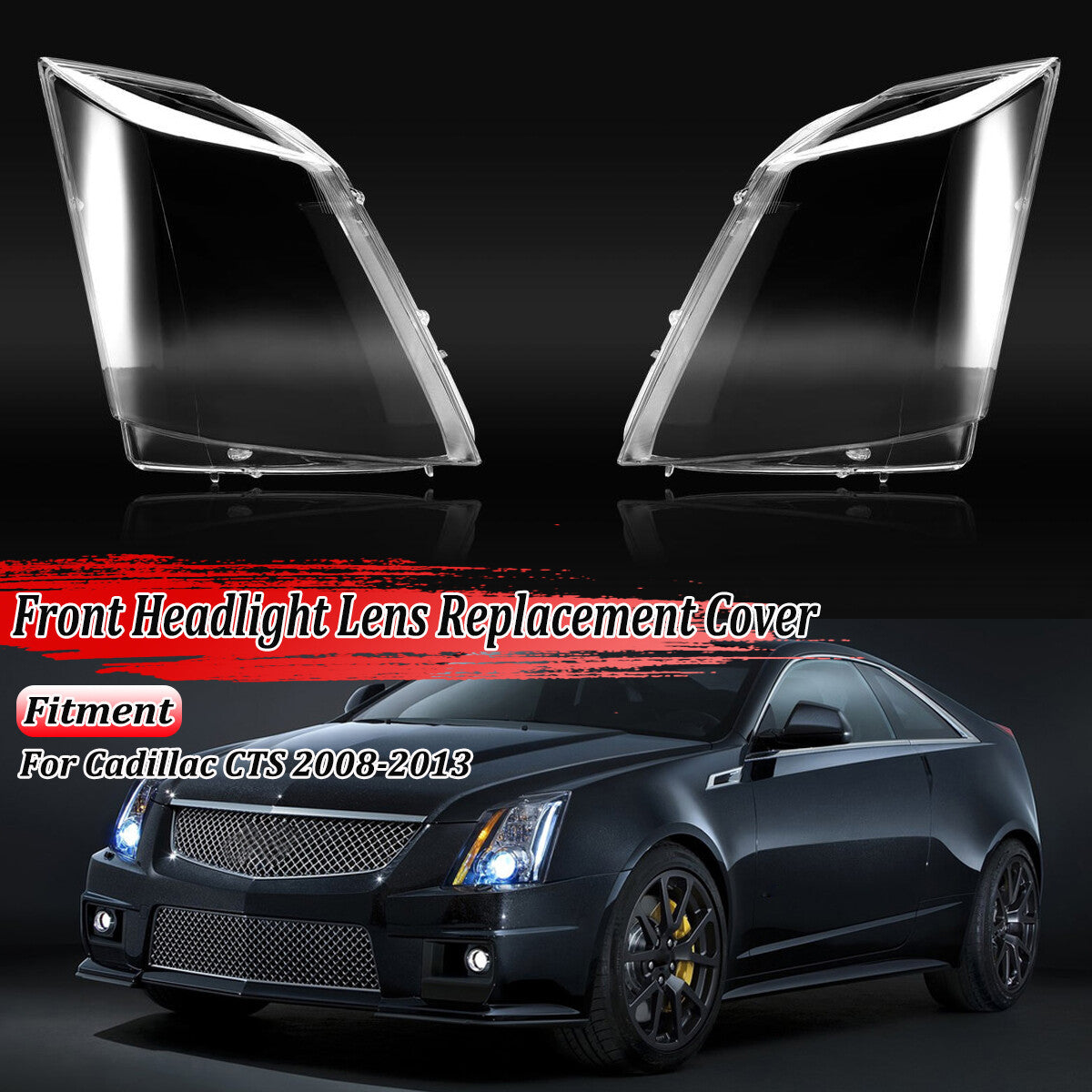 Front Headlight Lens Cover Clear Lampshade For 2008-2013 for Cadillac CTS Left Right