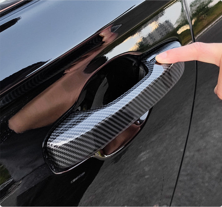 4X ABS Carbon Fiber Exterior Door Handles Cover Trim for Honda CRV CR-V 23-2024