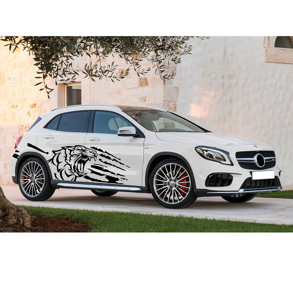 2x Black Tiger Car Body Stickers Body Vinyl Self-adhesive Tattoo Sticker