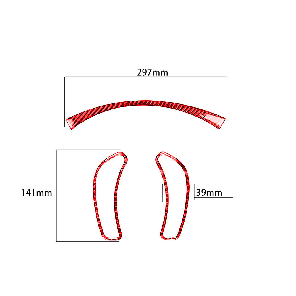 Red Carbon Fiber Console Frame Cover Trim for Chevrolet for Corvette C6 2005-2007