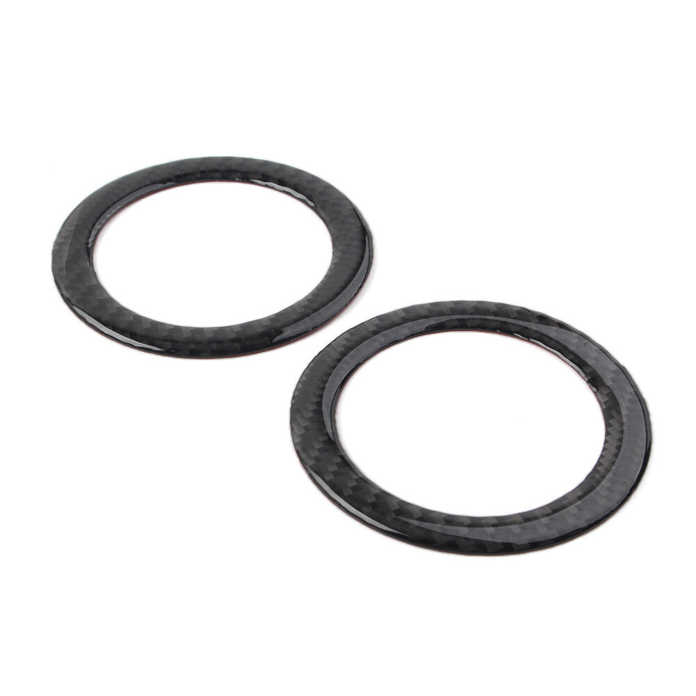 2Pcs Carbon Fiber Rear Audio Speaker Ring Trim Cover for Jeep Grand Cherokee