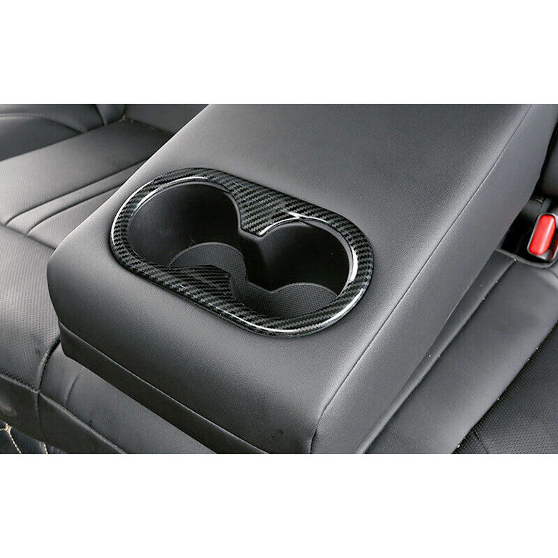 for Hyundai Sonata 2020-2023 Carbon Fiber Rear Water Cup Holder Frame Cover Trim