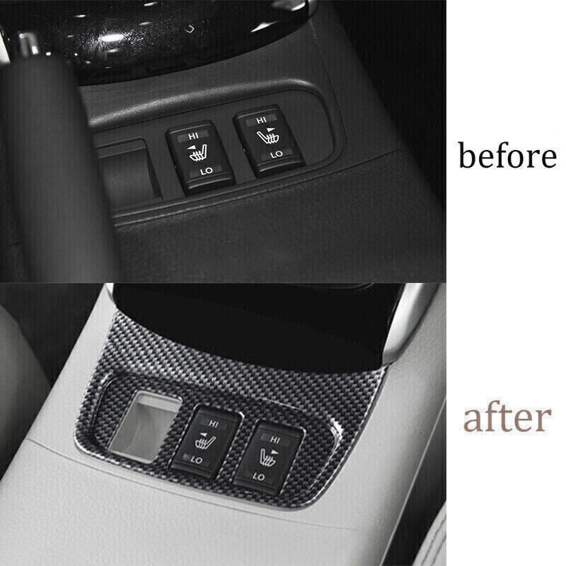 for Seat Memory Button Frame Cover Trim Fit for Nissan Sentra 2013-2019 Carbon Fiber
