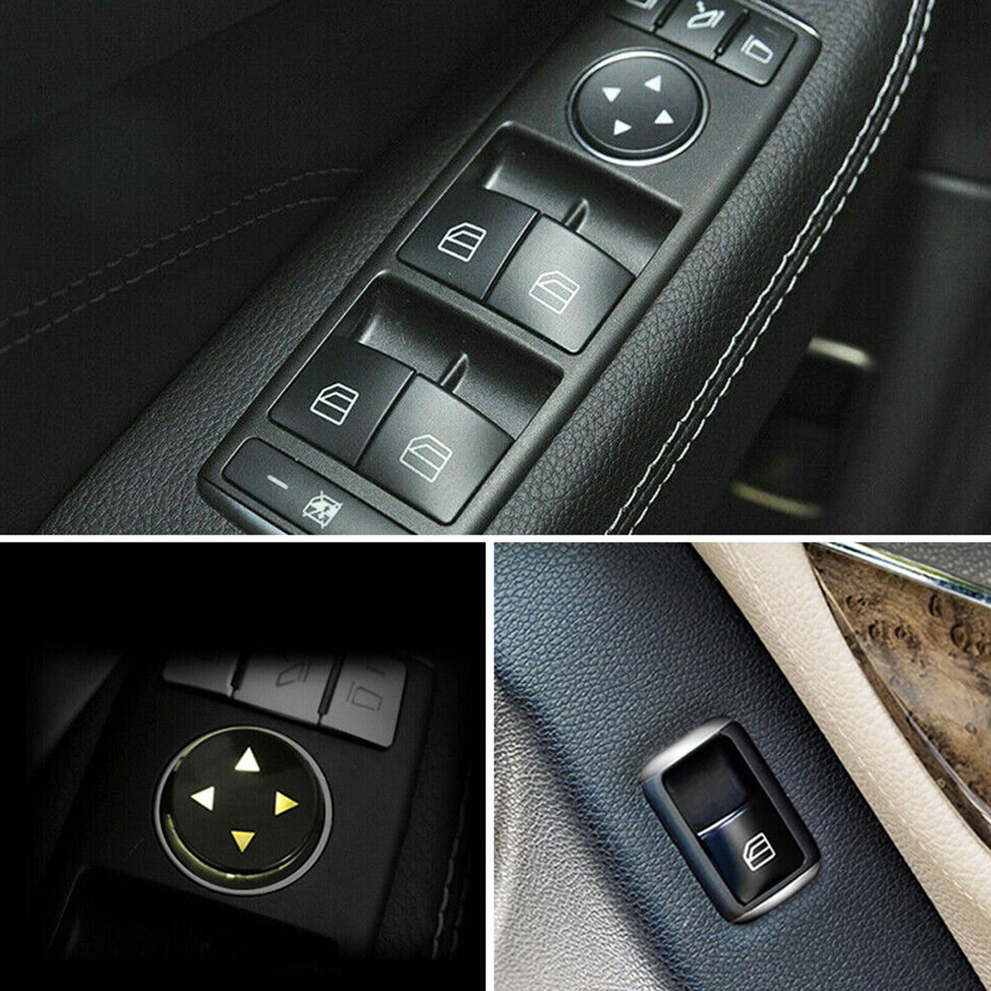 For MercedesBenz C E CLA Interior Button Repair Stickers Trim Car Window Switch
