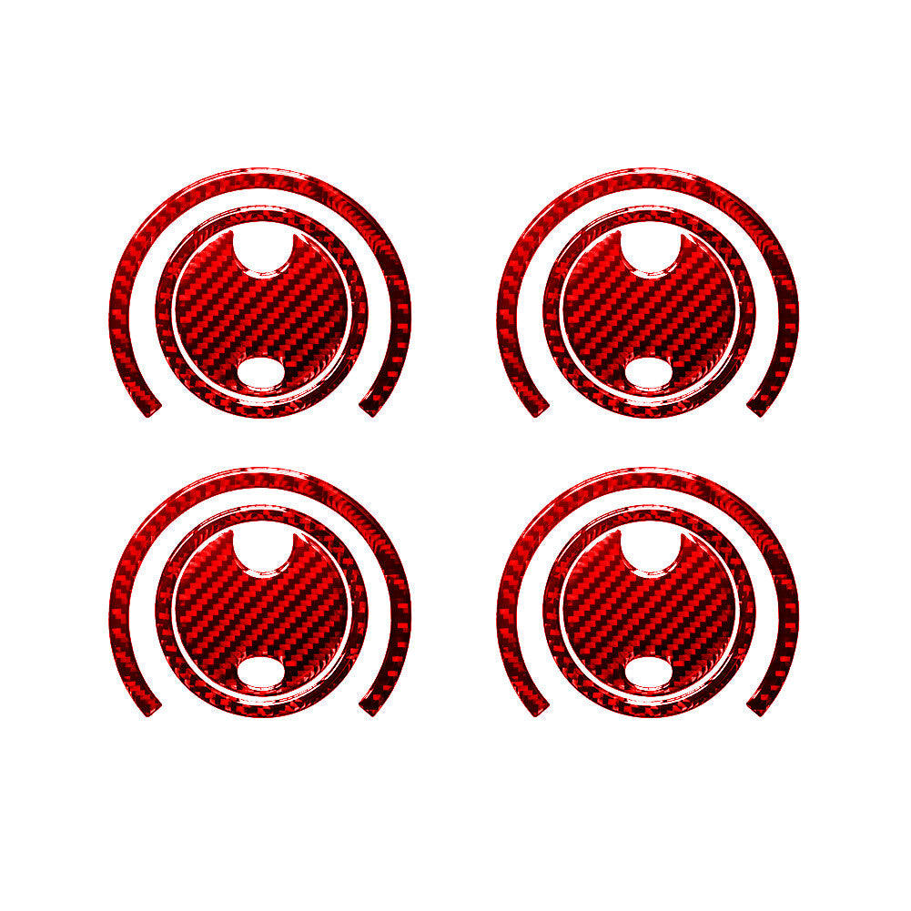 12X Red Carbon Fiber Air Vent Inner Outer Frame Trim for Jeep for Wrangler 2007-2010