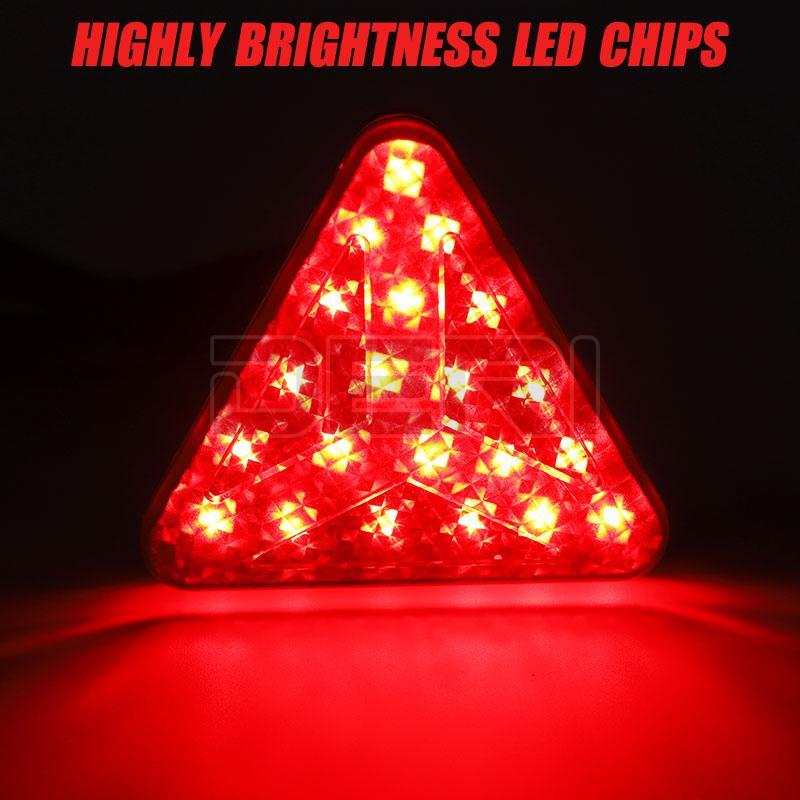 Universal Smoked Triangle Rear Stop Tail Third Brake Light Lamp RED Trucks Suvs