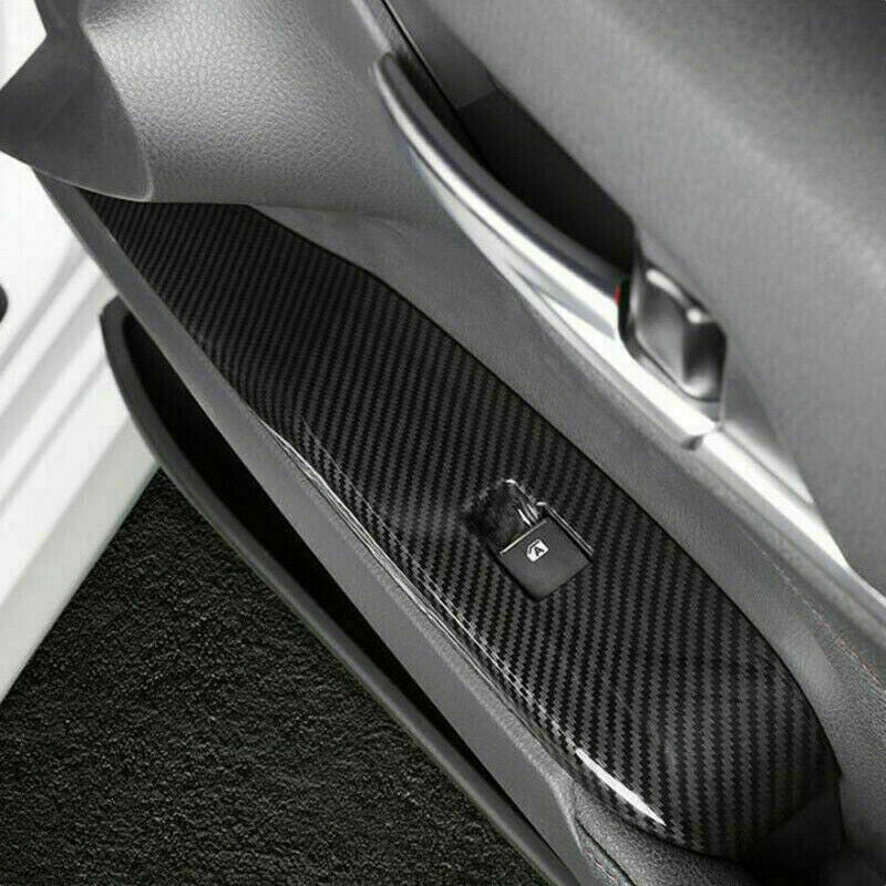 for Toyota for Camry 2018-2023 Carbon Fiber Glass Window Lift Lock Switch Panel Trim