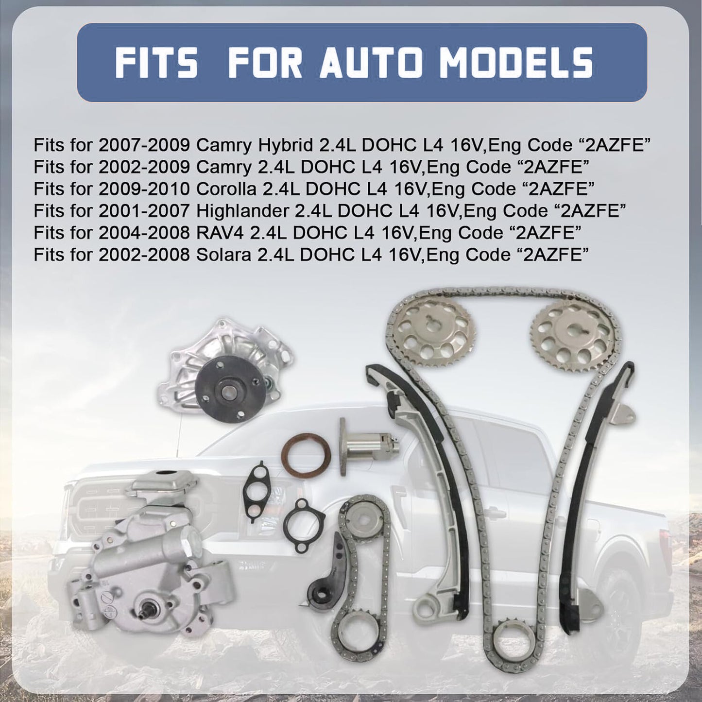 Timing Chain Kit Water Oil Pump for Toyota RAV4 for Camry for Corolla Solara Highlander