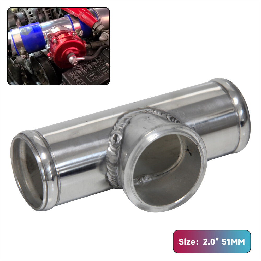 Universal 50mm V-band BOV Flange 2 Tube Pipe Blow off Valve Turbo Silver