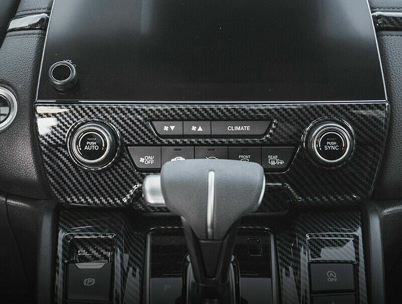 Air Conditioning switch Panel cover Trim for Honda CRV 17-2022 ABS Carbon Fiber
