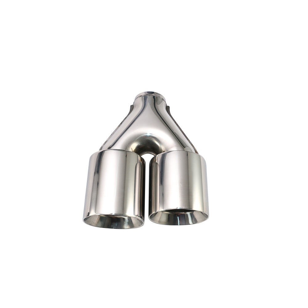 2PCS 2.5'' ID 4''OD Universal Dual Exhaust Tip Staggered Tips Double Wall Tip