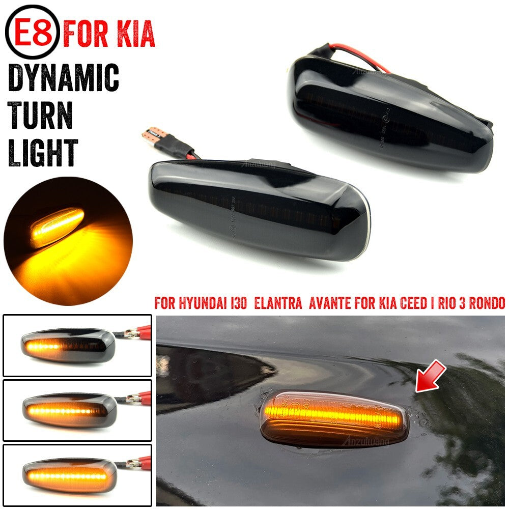 Dynamic Side Marker Turn Signal Indicator Repeater Light for Kia Pro for Hyundai i30