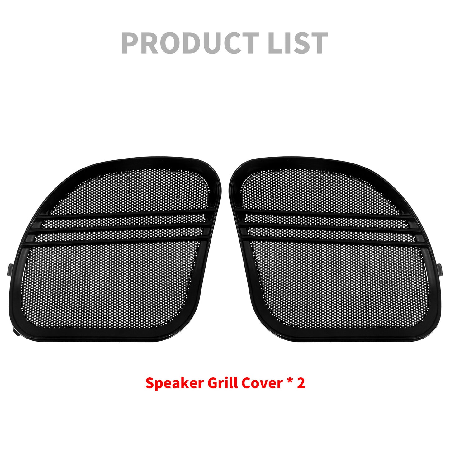 Black Front Fairing Speaker Grille Mesh Covers Trim for Harley Road Glide 15-23