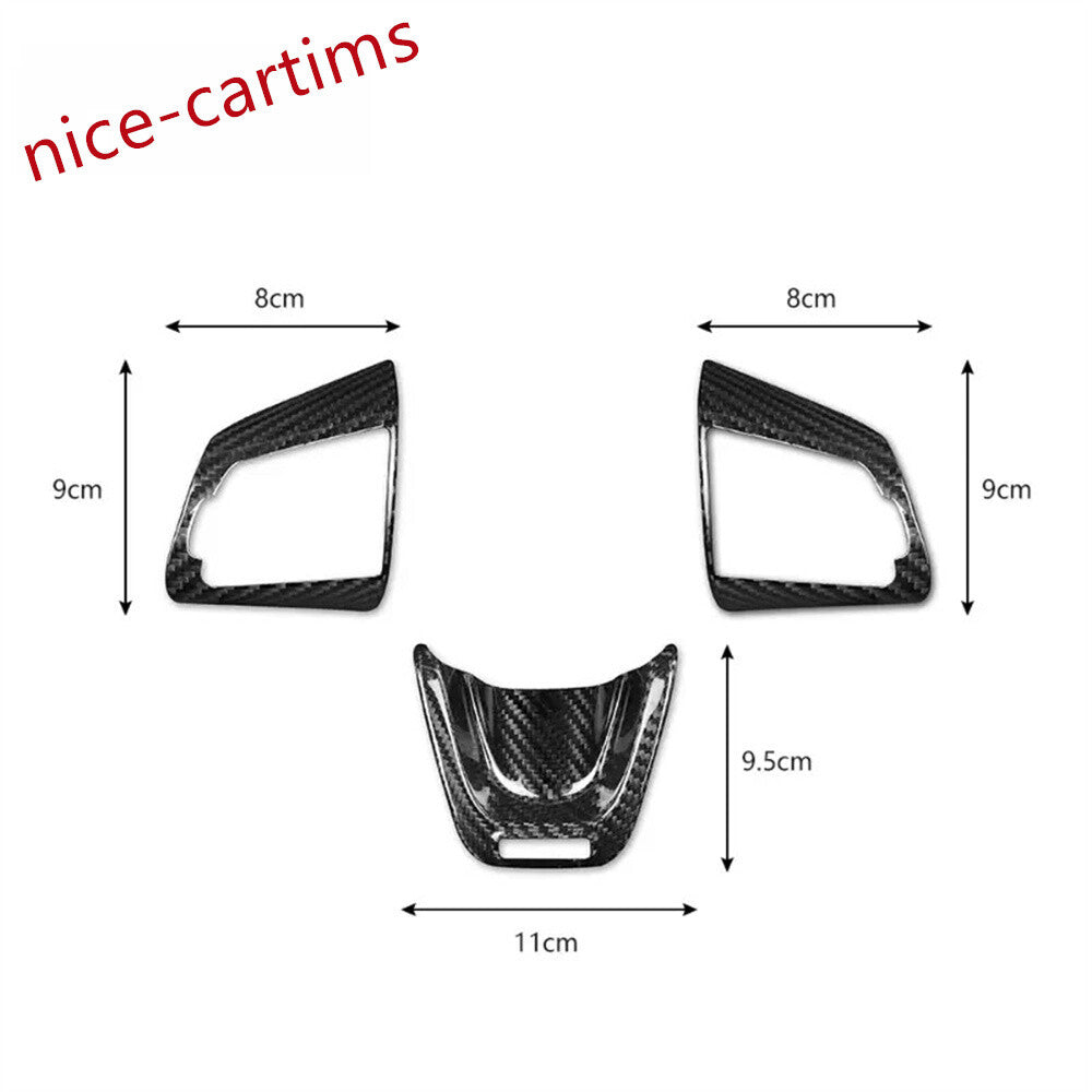 3¡ÁReal Carbon Fiber Interior Steering Wheel Panel Trim for Kia Stinger 2018-2023