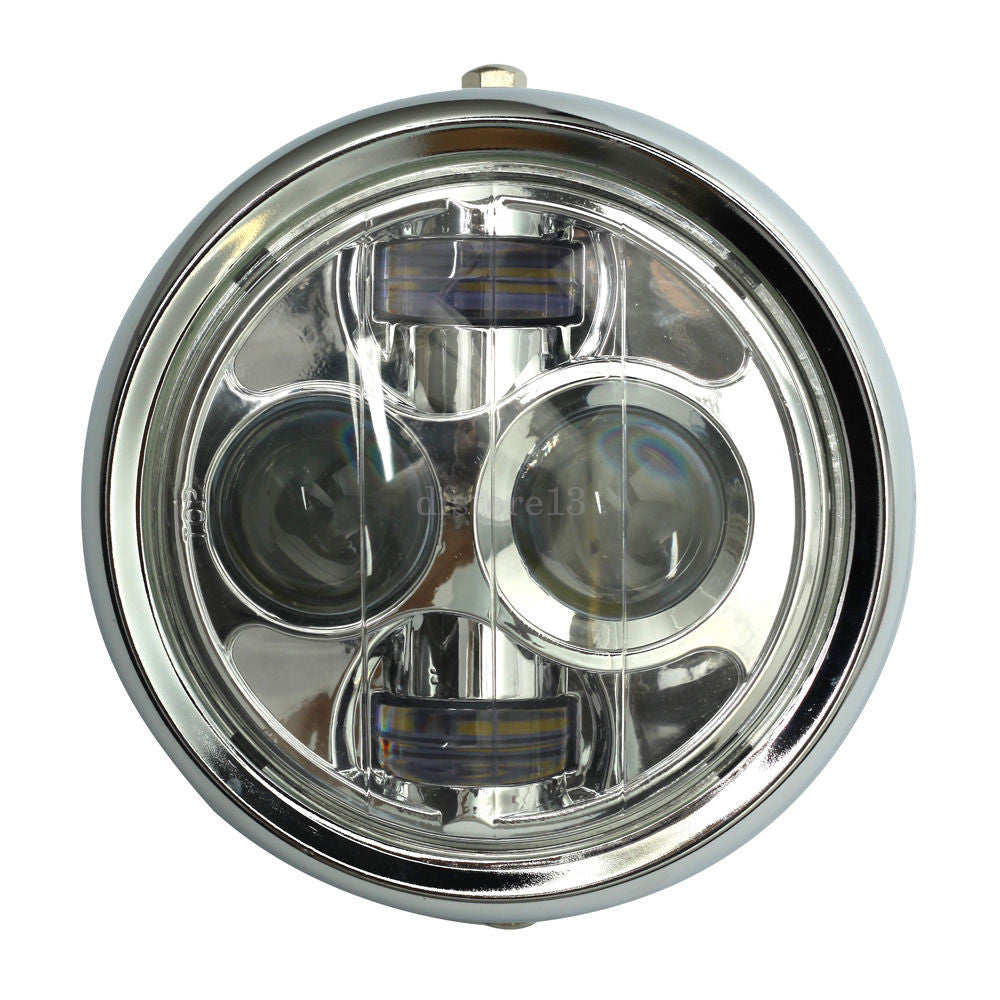 Motorcycle 6.5-inch Projector Headlight LED Bulb HID Headlight for Harley Chrome